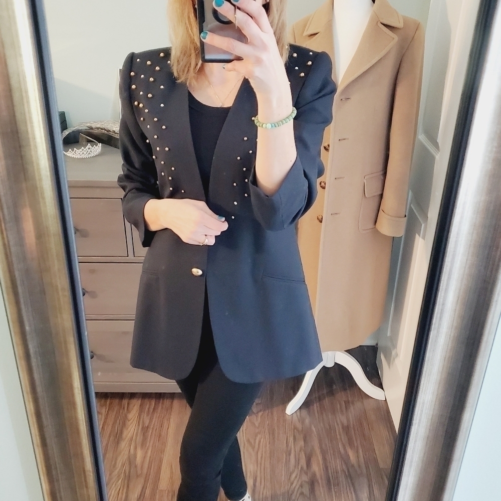 Vintage J.P. Fall Black Beaded Blazer